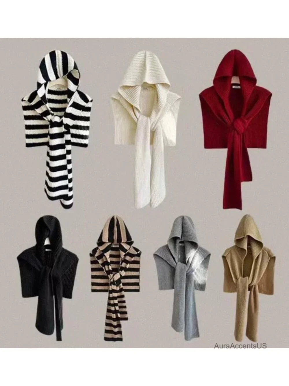 Knitted Shawl Wrap Women Cashmere Blend Pashmina Scarf Cardigan Shoulder Top